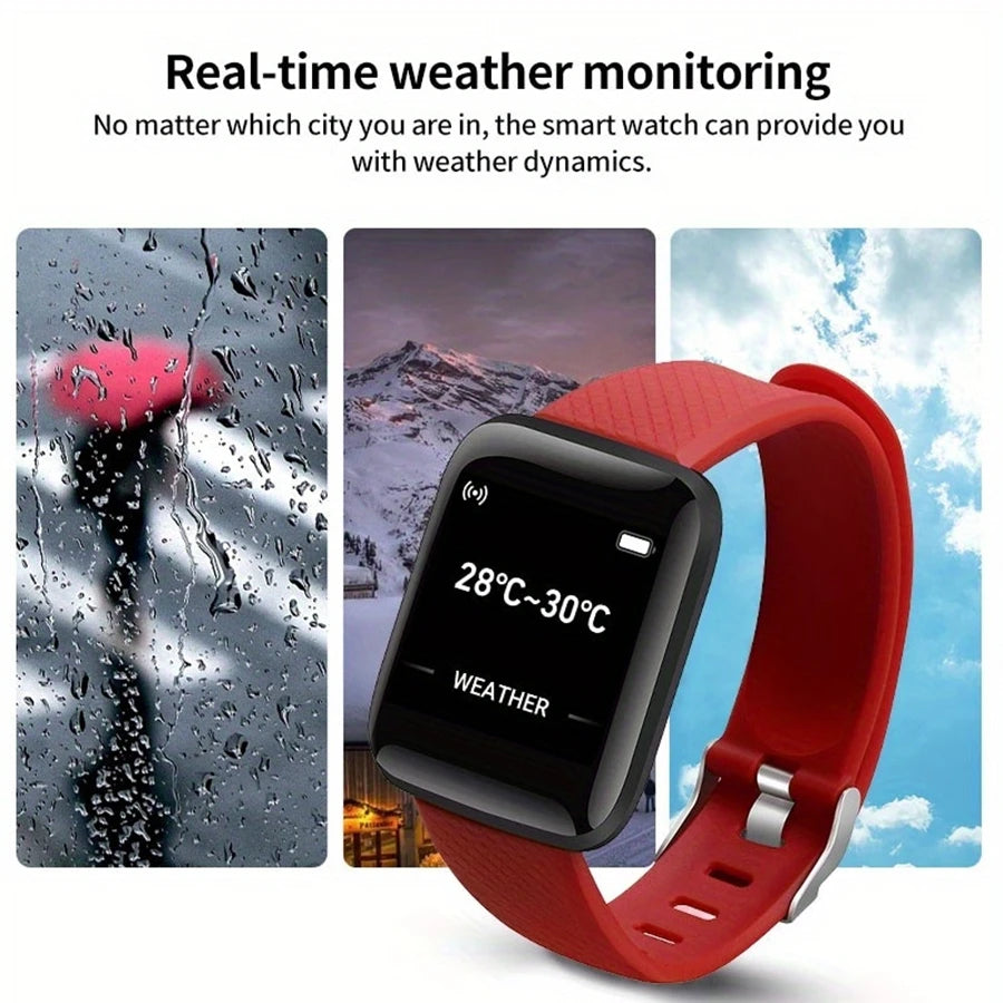 Smart Fitness Watch – Unisex Activity Tracker with Message Alerts for Android & iOS