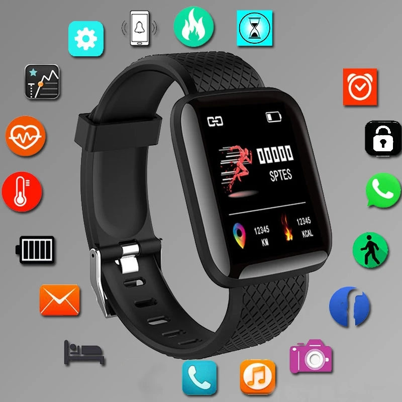 Smart Fitness Watch – Unisex Activity Tracker with Message Alerts for Android & iOS