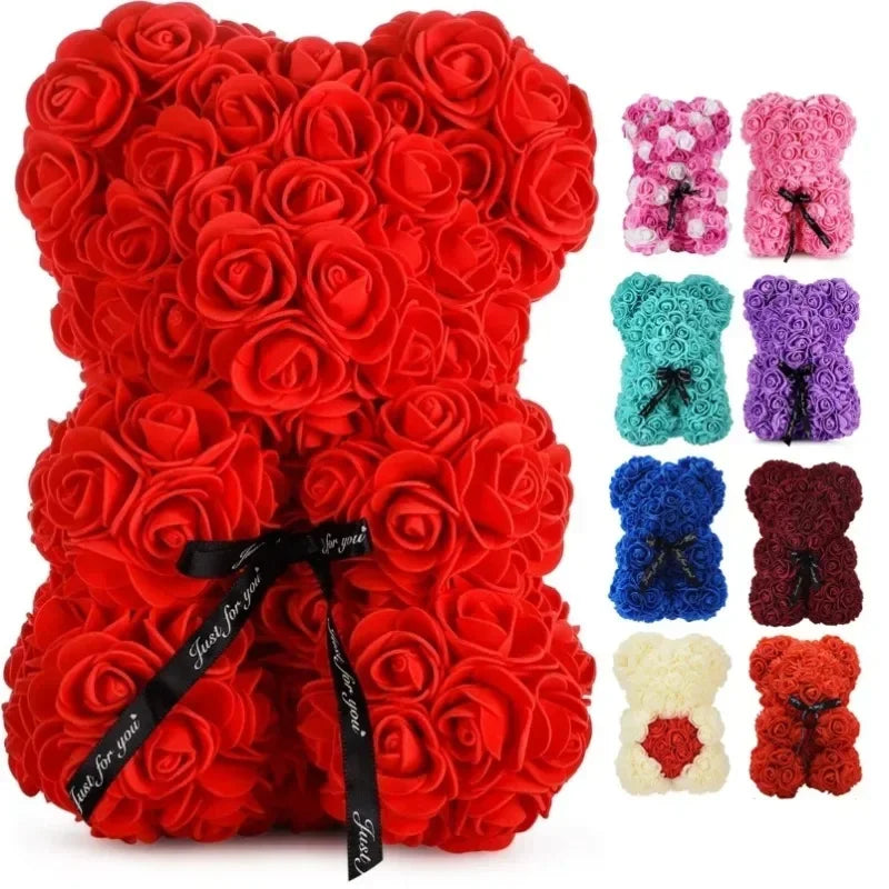 2026 Artificial Flower Eternal Rose Teddy Bear for 520 Mom Mother's Day Birthday Valentine's Day Anniversary Gifts & Decorations
