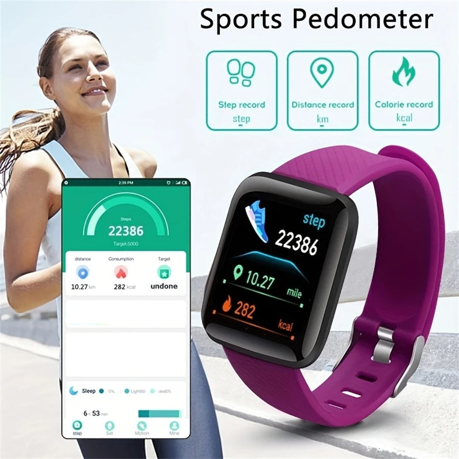 Smart Fitness Watch – Unisex Activity Tracker with Message Alerts for Android & iOS