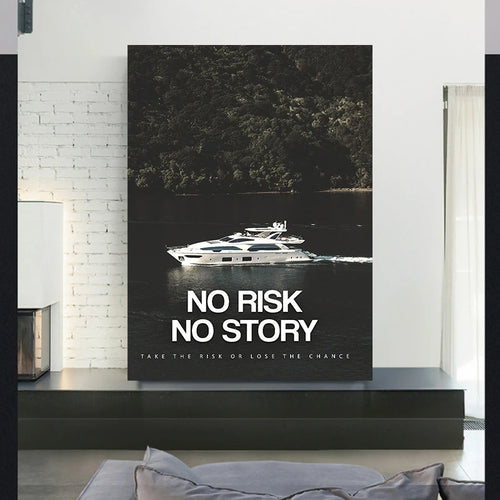 No Risk, No Reward – Inspirational Wall Art | Modern Motivational Quote Canvas